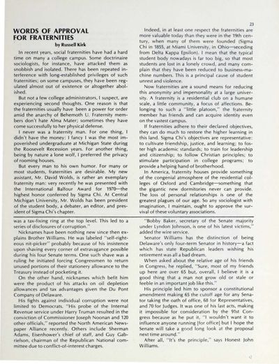 Words Of Approval For Fraternities, March 1971